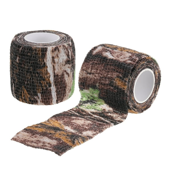 Uxcell 2" x 14.76ft Camo Tape Wrap 2 Rolls Self-Adhesive Tape Dead Wood