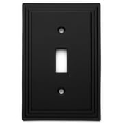 Cosmas 25053-FB Flat Black Single Toggle Switch Plate Switchplate Cover