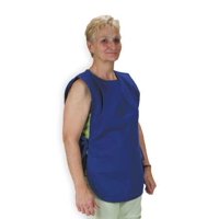 2KTJ9 Bib Apron, Blue, 37In. L, Polyester