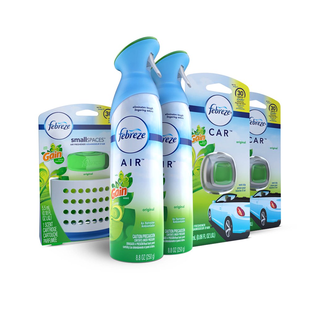 Febreze Air Freshener Gain Bundle Air Effects, Smallspaces, and Car