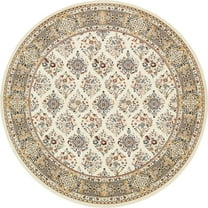 Rugs.com Rabia Collection Rug – 10' Round Ivory Low Rug Perfect For Kitchens, Dining Rooms
