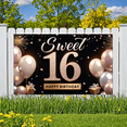 thumbnail image 6 of Yatrandify Pink Sparkle Birthday Banner Sweet 16 Celebration Decorative Design Balloon Gifts for Teen Party Girls Event, 6 of 8