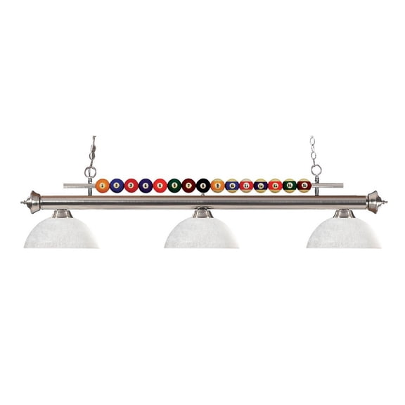 Z-Lite Shark 3 Light Billiard Light in Brushed Nickel