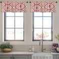 thumbnail image 3 of LALILO Kitchen Curtain Valance Red Tie Dye Boho Rod Pocket Window Curtain 52"x 18" Set of 2, 3 of 7