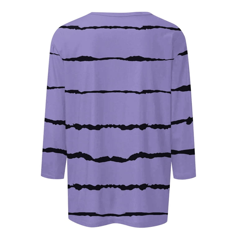 Mrat Women's Easter Womens Tee Shirt Tops Short Sleeve T-shirt Blouse Short  Sleeve Tunic Tops for Womens Tops Womens 's Sweats Girls' Tops Tees &  Blouses Purple XL 