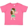thumbnail image 3 of Inktastic Brown Haired Hula Girl Girls Toddler T-Shirt, 3 of 5