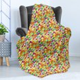 thumbnail image 4 of Vegetables Soft Flannel Fleece Throw Blanket, Kawaii Pattern with Healthy Organic Foods Happy Smiling Faces, Cozy Plush for Indoor and Outdoor Use, 50" x 60", Multicolor, by Ambesonne, 4 of 5