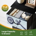 thumbnail image 5 of 4 Drawer Vertical Storage Dresser maritime anchor wind rose wheel spyglass with Wood Top Fabric Pull Drawers, 5 of 8