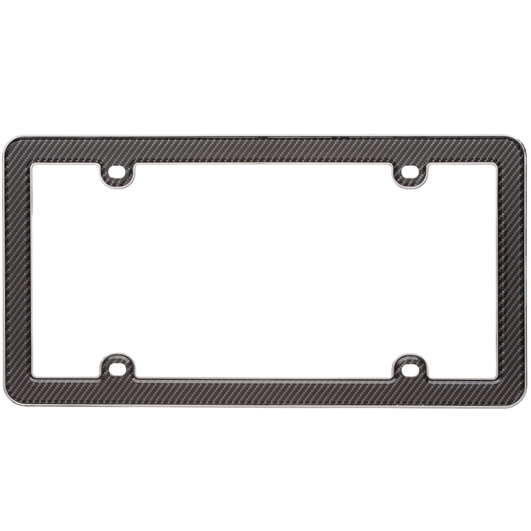 Auto Drive Black-Chrome Carbon Fiber License Plate Frame photo 1