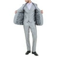 thumbnail image 2 of Julinie 3-Piece Solid Sharkskin Suit Set with Jacket, Vest, and Dress Pants, Slim Fit, 2 of 5