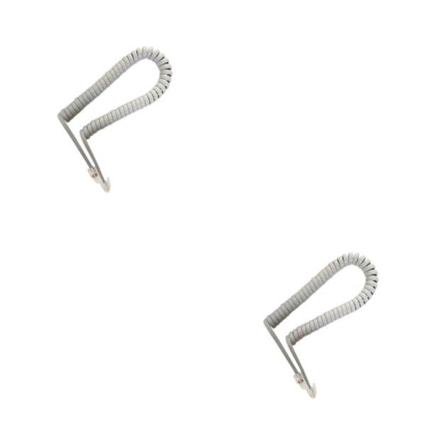 Kearding Amplia aplicación con buena elasticidad: cable duradero para suministros telefónicos Cable de resorte de PVC y PP gris 4 núcleos 2 gris 4 núcleos 2 metros 2Conjunto