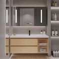 thumbnail image 3 of Log Colored Bathroom Cabinets Smart Mirror Cabinet Integrated Ceramic Washbasin Bathroom Cabinet Vanity Sink Bathroom Furniture My Lux Decor Round, 3 of 25