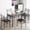 Black&Glass Table, variant on Ktaxon Farmhouse Dining Table Set for 4, 47.2" Rectangle Dining Table with 2 Benches, Modern Rectangle Dining Set 3 Pieces for Small Spaces, Apartment Friendly, Black Oak