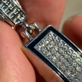 thumbnail image 6 of Big Cross Micro Pave Hip Hop Pendant Micro Pave Flooded Out Silver Tone Black Outline Trim Iced Bling Charm, 6 of 8