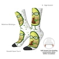 thumbnail image 4 of Picia Avocado with Glasses Print Athletic Socks for Men & Women – Cushioned Moisture-Wicking Crew Socks for Sports, Running, and Training, Soft & Breathable Size 5-11, 4 of 6