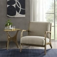 thumbnail image 6 of 32.75'' Lounge Chair, Single Linen Fabric Accent Chair with Solid Wood Frame, Soft Upholstered & Back, Lounge Reading Armchair for Living Room Bedroom Balcony, Easy Assembly, Taupe, 6 of 7