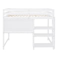 thumbnail image 4 of Solid Wood High Loft Bed with Shelves, Desk and Writing Board, Thickened Wooden Higher Quality Loft Bed with Storage and Shelves (Full), 4 of 9