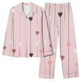 thumbnail image 3 of Valentines Day Gifts Iyufng Valentine's Day Pajama Sets for Women Plus Size,Casual Loose Fashion Valentines Love Heart Printed Long Pants Long Sleeve Turndown Collar Sleepwear Sets S-XXXL, 3 of 5