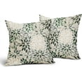 thumbnail image 2 of Green Dahlia Throw Pillow Covers 20x20 Inch Rustic Geometric Flower Decorative Square Pillow Cases Beige Tan Gray Floral Cushion Covers Farmhouse Home Decor For Sofa Bedroom Couch Outdoor Set of 2, 2 of 6