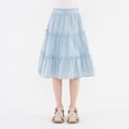 thumbnail image 4 of BFHHYA Girls Ruffle Midi Skirt Elastic Waist Tiered A-Line Skirts Summer Flowy Swing Skirts for Teens Girls Size 7-16 Years, 4 of 5