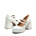 thumbnail image 6 of Women's Y2K Double Strap Platform Mary Jane Heels with Square Toe and Chunky Block Heel, 6 of 6