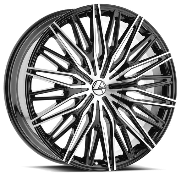 AZARA 22X9.5 6X135/6X139.7 25ET 108CB GLOSS BLACK & MACHINED