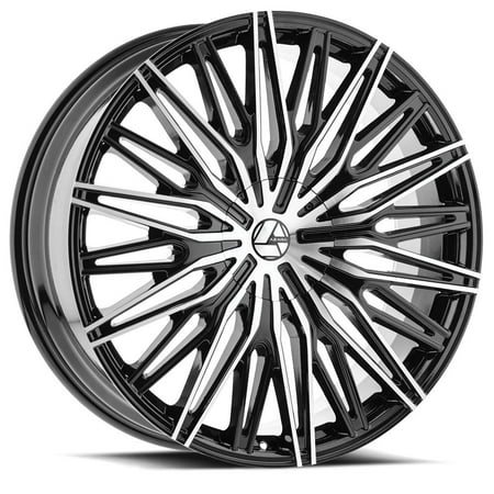 24x9 Azara AZA-522 Gloss Black & Machined Wheel Blank (18mm)