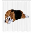 thumbnail image 3 of Ambesonne Beagle Shower Curtain, Dog Play Time Artwork Print, 69"Wx70"L, Caramel Grey, 3 of 3