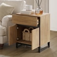 thumbnail image 6 of WAMPAT 2 Pack Nightstand with 1 Drawer & 1 Storage Cabinet, Modern Bedside Table with 2 Open Door for Bedroom, Wood Rustic Side End Table for Living Room, Oak, 6 of 10