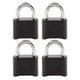 thumbnail image 1 of Cerradura de combinación Master Lock 178EC4 negra, paquete de 4, 1 of 6