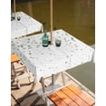 thumbnail image 2 of Hokiten Outdoor Tablecloths with Umbrella Hole & Zipper, Sage Green Polka Dot 60x60 Inch Square Tablecloths, Abstract Modern Art Dots Watercolor Waterproof Table Cloth, Patio/Pool Table Covers, 2 of 7