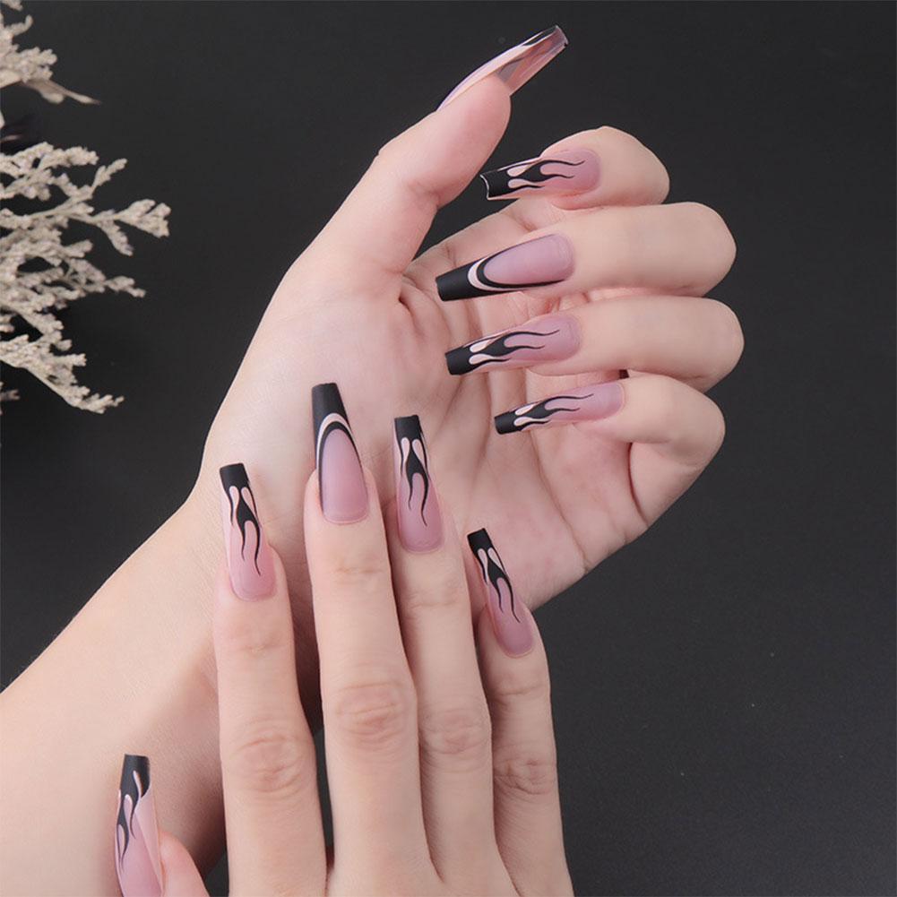Black Flame French Ballet Female Butterfly Ballet False Nails B3Y0 R7D6