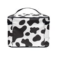 thumbnail image 4 of HELLHERO Cow Spot Print Polyester Makeup Beauty Bag Durable Portable Makeup Brush Bag Beauty Brush Holder Home Travel Office Cosmetic Storage, 4 of 6