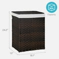 thumbnail image 6 of NiamVelo Bamboo Laundry Basket 90L Handwoven Foldable Laundry Hamper with Lid, 2 Removable Liner & 6 Laundry Bags, Brown, 6 of 7