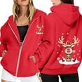 thumbnail image 1 of WILLBEST Sudadera de Mujer con Estampado Navideño, Cremallera, Manga Larga, Bolsillo, Cordón Ajustable, Estilo Casual con Capucha 2223 X-Grande, 1 of 8