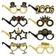 thumbnail image 1 of gafas con el número 2026: Gafas de Nochevieja 2026, gafas de Año Nuevo, accesorios para fotomatón, detalles para fiestas en negro y dorado., 1 of 8
