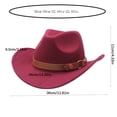 thumbnail image 3 of CUIYUAN Vintage Western Cowboy Hat for Men Women Wide Brim Cowgirl Fedora Hats Cowboy Hat Cowboy Hat Western Hat Jazz British Hat Beach Cowgirls Cattleman Cowboys Hats Wine, 3 of 4