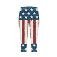 thumbnail image 6 of QATAINLAV 4th of July Capri Leggings for Women Star Stripe American Flag Yoga Pants Compression Running Workout Bottom Tight Cropped Legging Lightning Sale Red M, 6 of 8