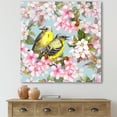 thumbnail image 2 of Birds On Pink Cherry Sakura and Apple Flowers II 30 in x 30 in Painting Canvas Art Print, by Designart, 2 of 4