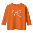 thumbnail image 3 of lnmuld Girls Cute Summer Tops Long Sleeve Round Neck Graphic Print Top Comfortable Casual Blouse for Everyday Play and School Color:Orange,Size:12-13 Years, 3 of 4
