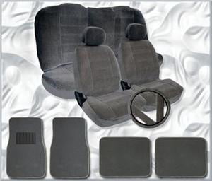 for 2001-2002 HONDA CIVIC 2 Quilted Velour Encore Solid Colors Seat Covers 