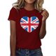 thumbnail image 2 of Fiudx Ofertas Flash Del Día Solo En Línea Blusa de Mujer Lisa Casual Manga Corta Moda Cuello Redondo Tops Regulares, 2 of 4
