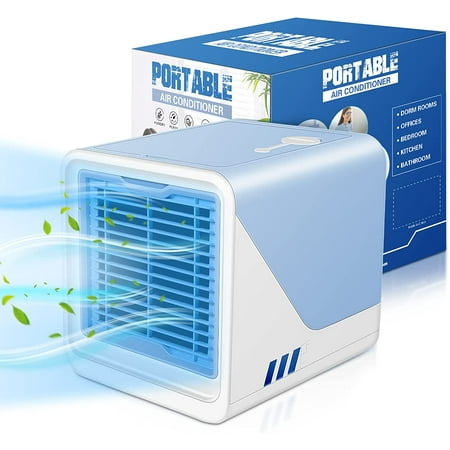 

Portable Air Conditioner Personal Air Cooler with 3-Speeds Mini Air Conditioner with LED Light Desktop Cooling Fan with Handle Suitable for Room Office