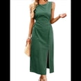 thumbnail image 1 of Vestidos Casuales para Mujer, Vestido de Color Liso, Chaleco Sin Mangas, Falda de Verano con Temperamento Ceñido A la Cintura. Verde M, 1 of 9