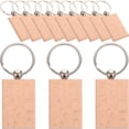 thumbnail image 1 of 12pcs Unfinished Key Tags Wooden Keychain Blanks DIY Gift Crafting Supplies, 1 of 9