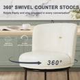 thumbnail image 4 of MultiHaven 25.8" Upholstered Swivel Bar Stool Set of 3,Counter Height Chair with Ergonomic Footrest for Kitchen Island - White PU Leather, 4 of 11