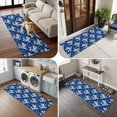 thumbnail image 5 of Hallway Runner Rug 2'x6', Watercolor Floral Kitchen Runner Rugs Non-Slip Carpet Mats, Summer Tropical Monstera Leaves Blue Bedside Rugs Runners Washable Floor Carpet for Bathroom Laundry Room, 5 of 8