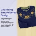 thumbnail image 4 of Sagefinds Sunflower Swirl Sweatshirt, Women’s Long Sleeve Pullover, Embroidered Flowers Top - Large, 4 of 8