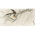 thumbnail image 2 of Koson, Ohara 32x18 Gold Ornate Wood Framed with Double Matting Museum Art Print Titled - Gray starling in storm, 2 of 4