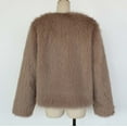 thumbnail image 7 of Sexlip Women's Winter Coats Fleece Cropped Jacket Faux Fur Long Sleeve Pockets Shaggy Warm Outerwear Fall Clothes Yellow L, 7 of 7